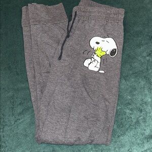 Peanuts Gray Kids Bottoms with Snoopy And Woodstock Design Small